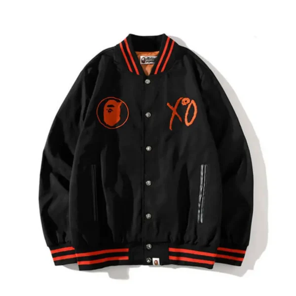 Bape XO Camo Varsity Zip Up Black Jacket