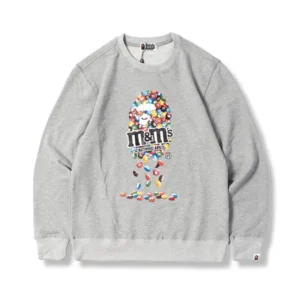 Grey Bape X M&M’s Mens Crewneck Sweatshirt