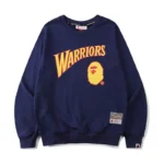 Bape x NBA Warriors Blue Sweatshirt