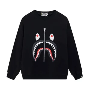 Camo Metal Zip Bape Shark Black Sweater
