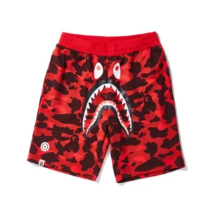 Camouflage Casual Bape Shark Red Shorts