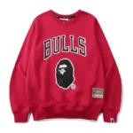 Casual Bape X NBA Bull Red Sweatshirt