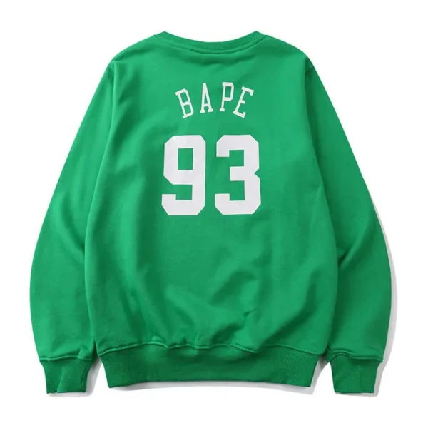 Fleece Letter Bape X NBA Celtics Green Sweatshirt