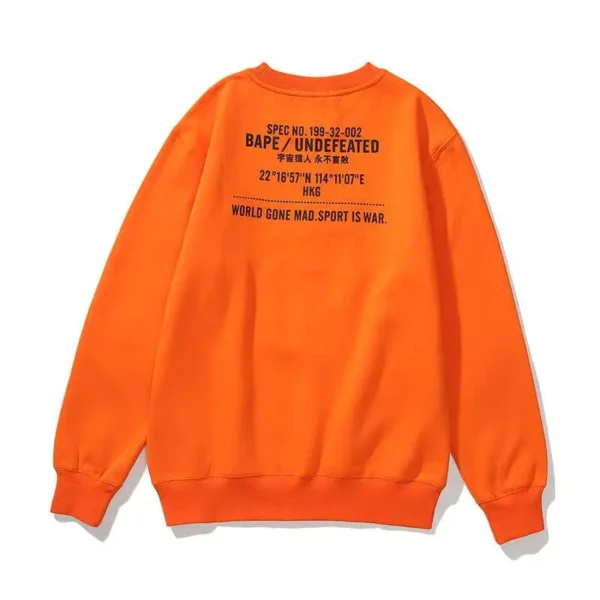 Bape X Undefeated World Gone Mad Sport is War Orange Sweater