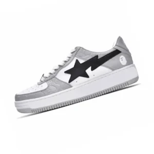 Black And White Silver Bape X Coach Shoes