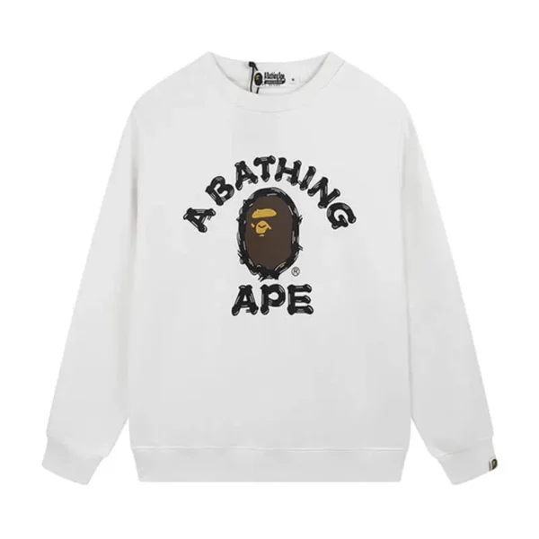 Black And White Bape College A Bathing Ape Sweatshirts