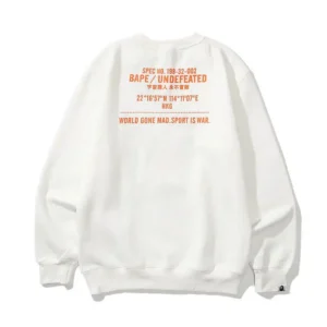 Bape X Undefeated World Gone Mad Sport is War White Sweater