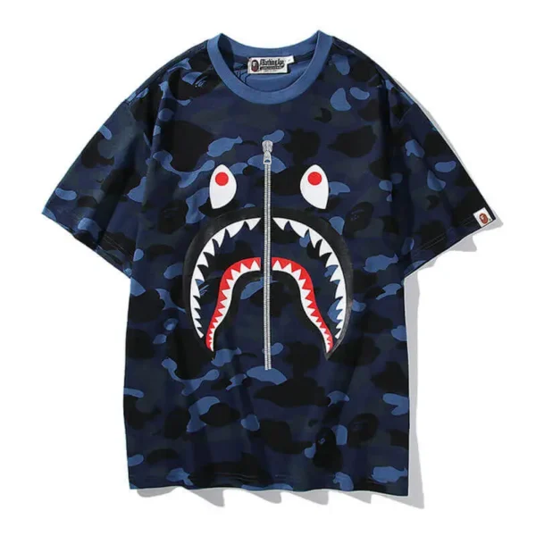 Zipper Camo Bape Shark Tee-Shirt