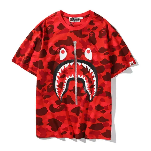 Zipper Camo Bape Shark Tee-Shirt